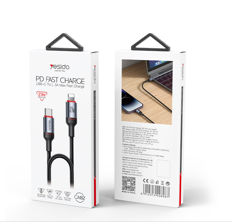 Yesido CA182 PD 27W USB-C To Lightning Cable