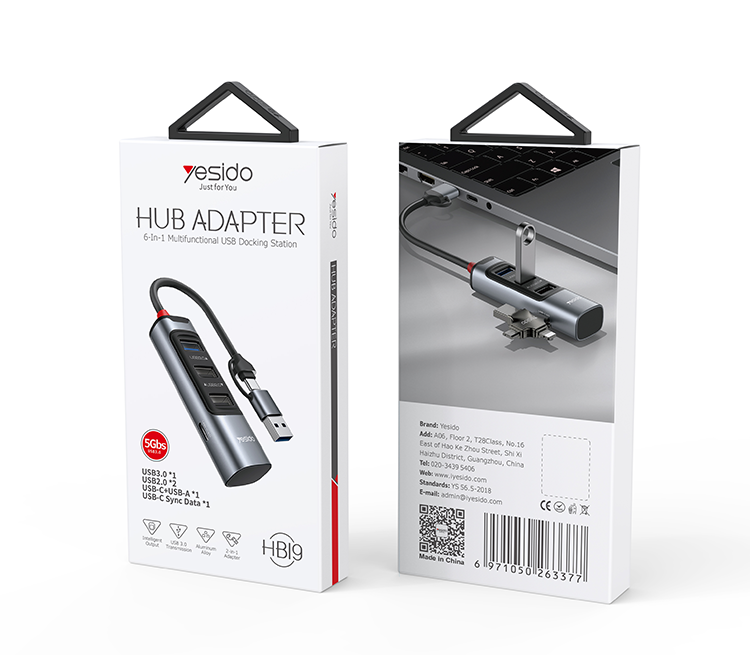 Yesido HB19 6-in-1 Multifunction USB Docking Station