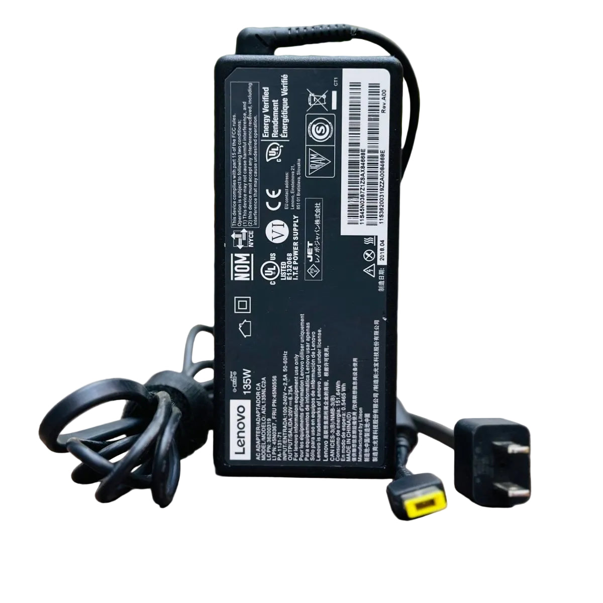 Caricabatterie Per Lenovo Z710 E L460 – 135W Con Puntina USB Gialla, Compatibile Con Tanti Modelli!