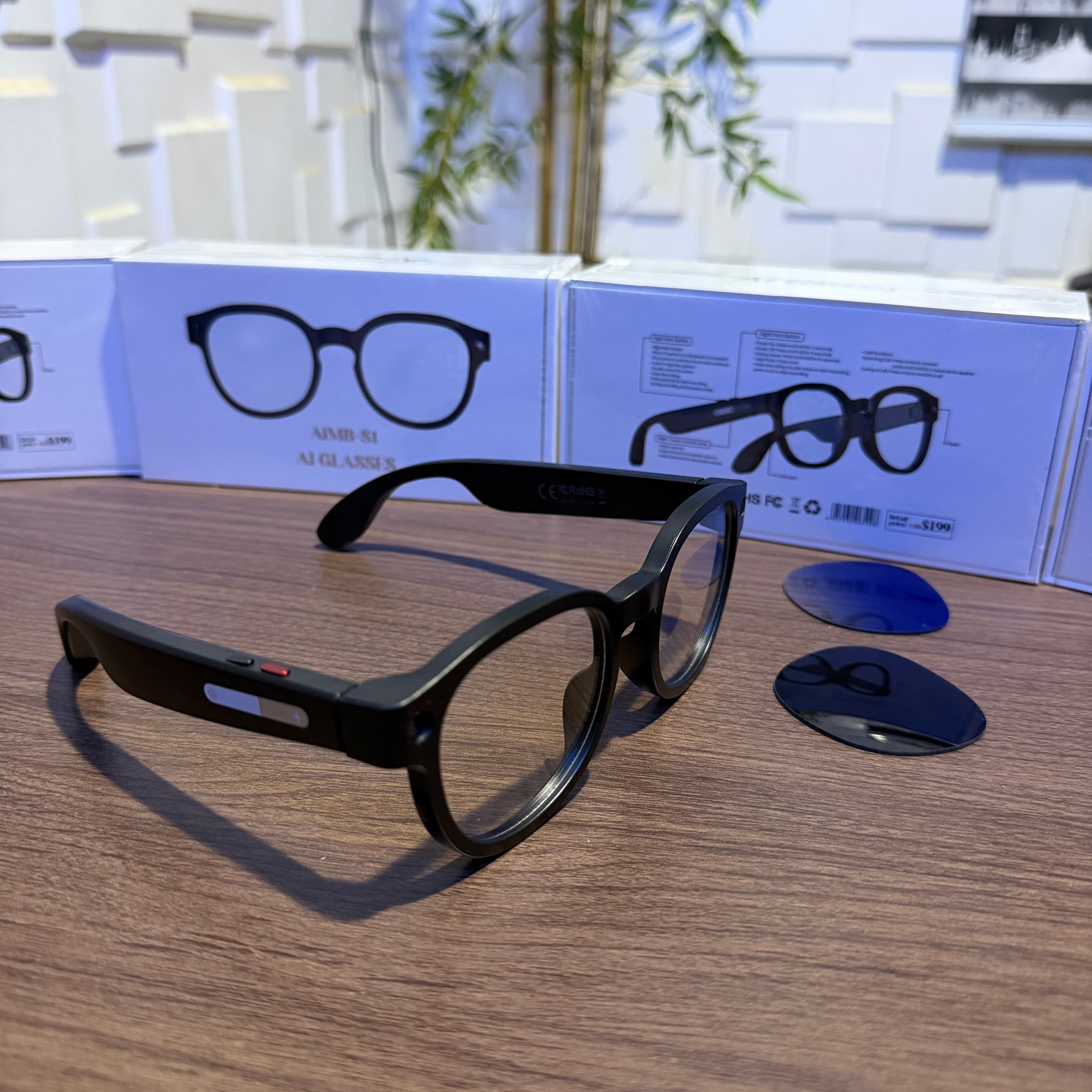 AIMB-S1 AI Smart Glasses | HD Camera | AI Assistant | Real-Time Translation | Music & Calls
