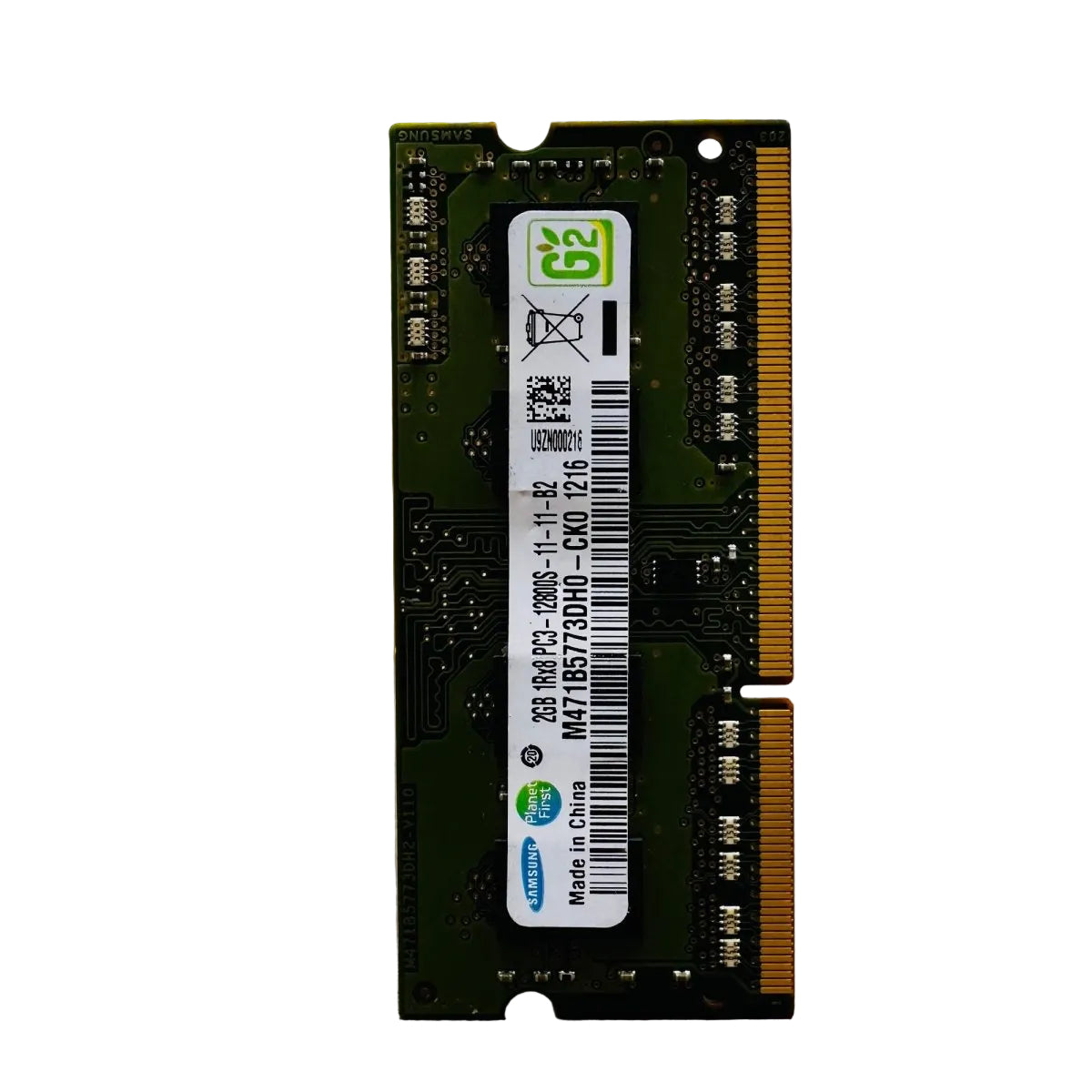 2GB PC3 - 12800S - 11 - 11 - B2 Laptop RAM - Samsung
