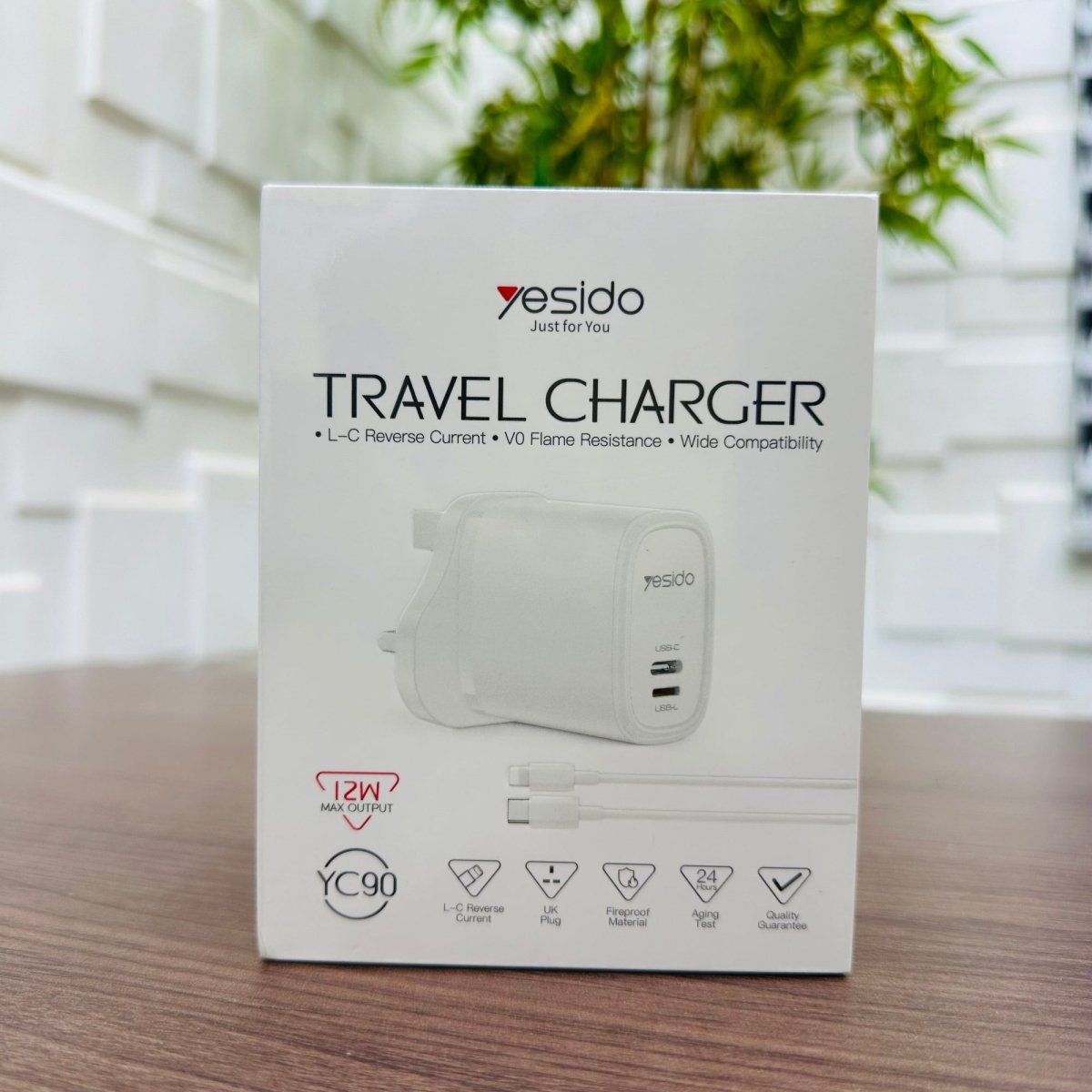 Yesido YC90 12W Travel Charger - USB - C to Lightning