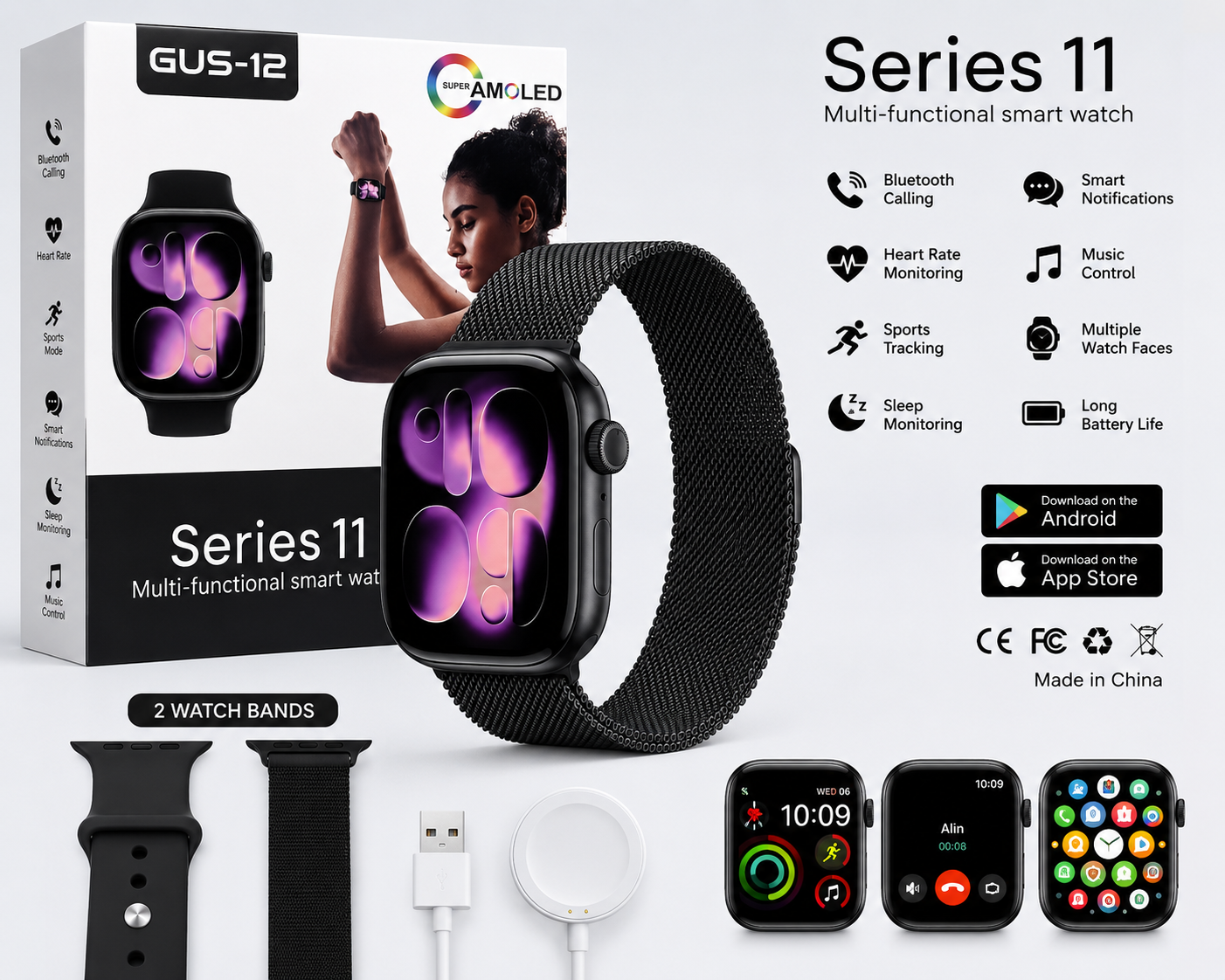 GUS-12 Series 11 Multi-functional Smart Watch
