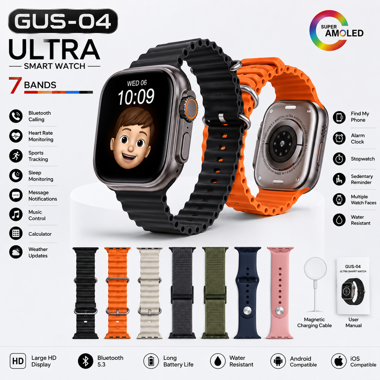 GUS-04 Multi-functional Smart Watch