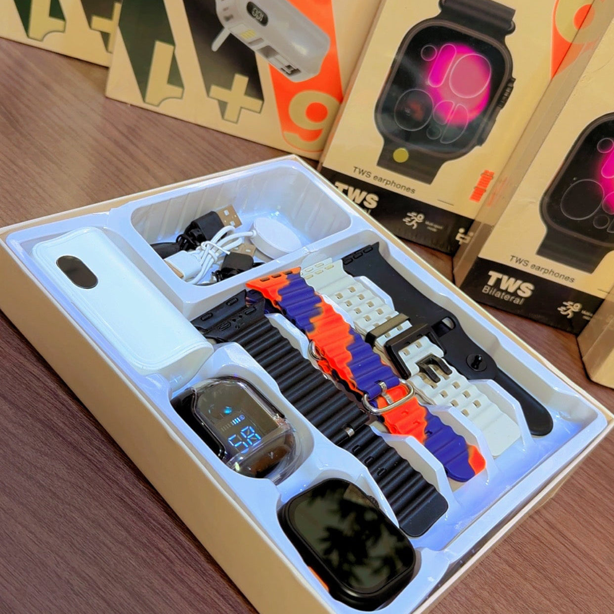 GUS-101 Smart Combo Kit | Smart Watch, Wireless Earbuds & 5000mAh Power Bank