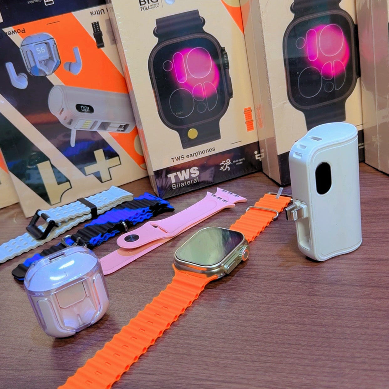 GUS-101 Smart Combo Kit | Smart Watch, Wireless Earbuds & 5000mAh Power Bank