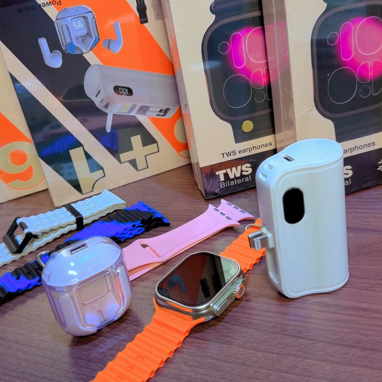 GUS-101 Smart Combo Kit | Smart Watch, Wireless Earbuds & 5000mAh Power Bank
