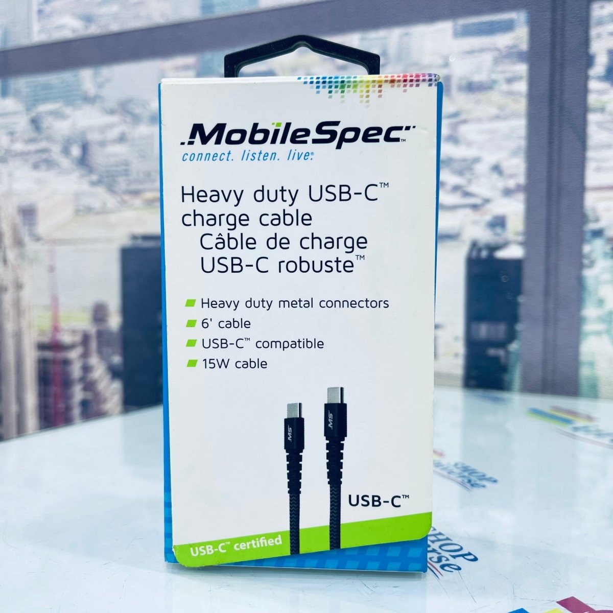 MobileSpec 15W Heavy duty USB - C Charging Cable