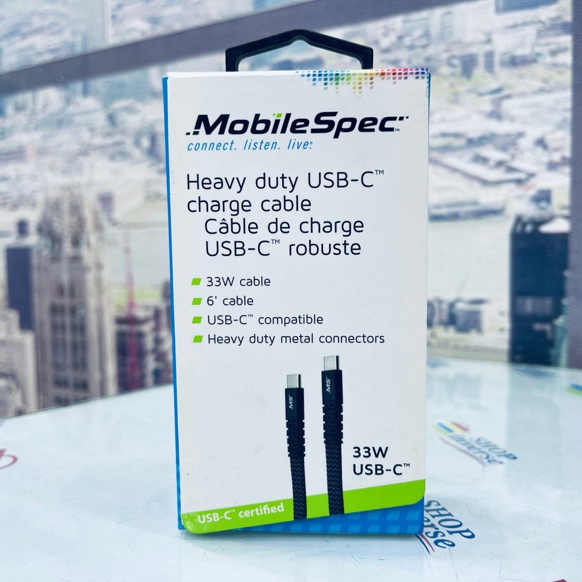 MobileSpec 33W Heavy duty USB - C Charge Cable
