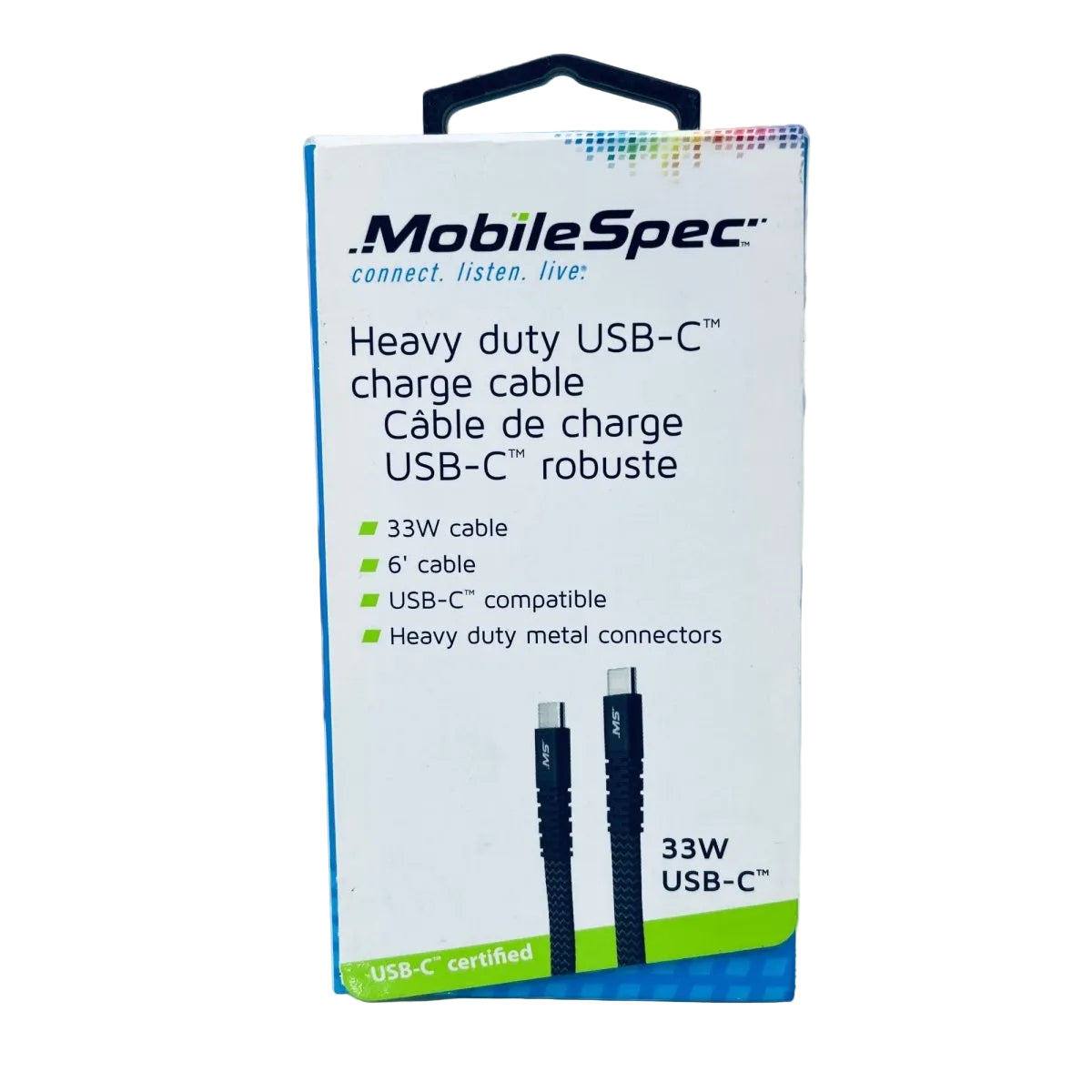 MobileSpec 33W Heavy duty USB - C Charge Cable