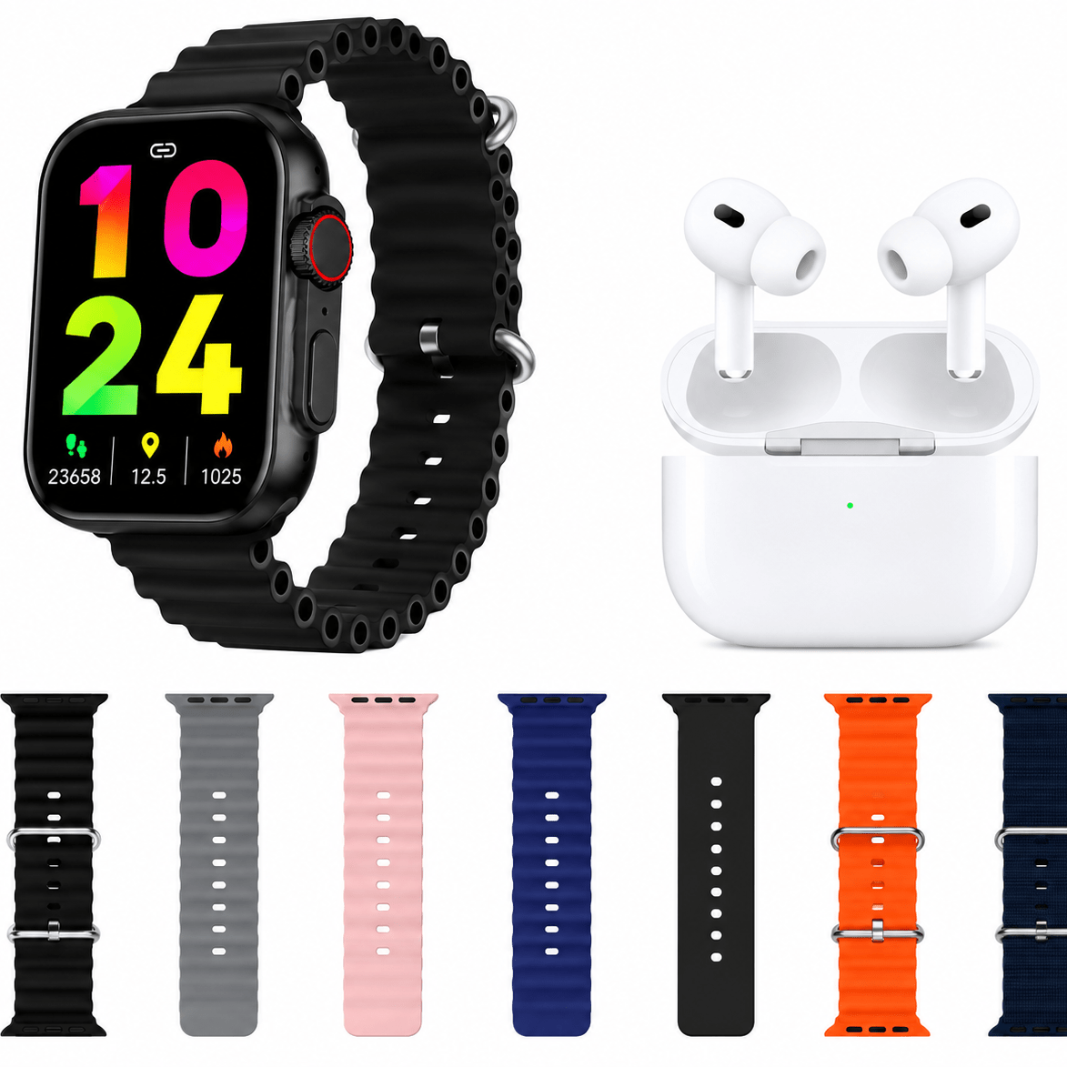 GUS-09 Smart Watch + Wireless Earbuds Bundle (7+1+1)