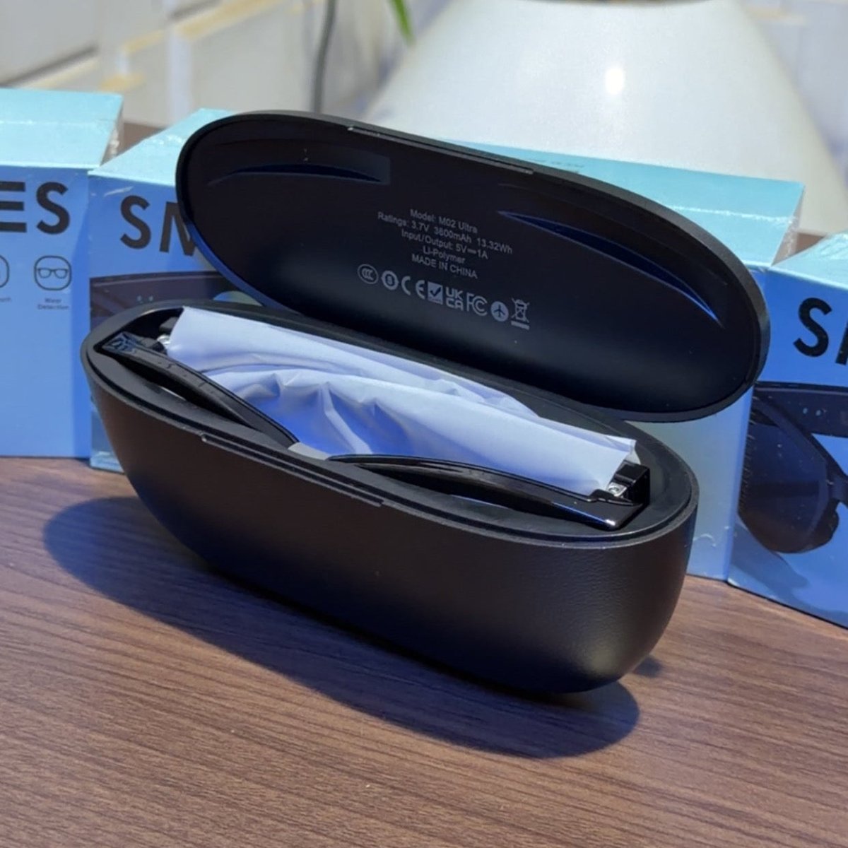 Smart AI Glasses M02 | AI Assistant | HD Camera | Real-Time Translation | Charging Case