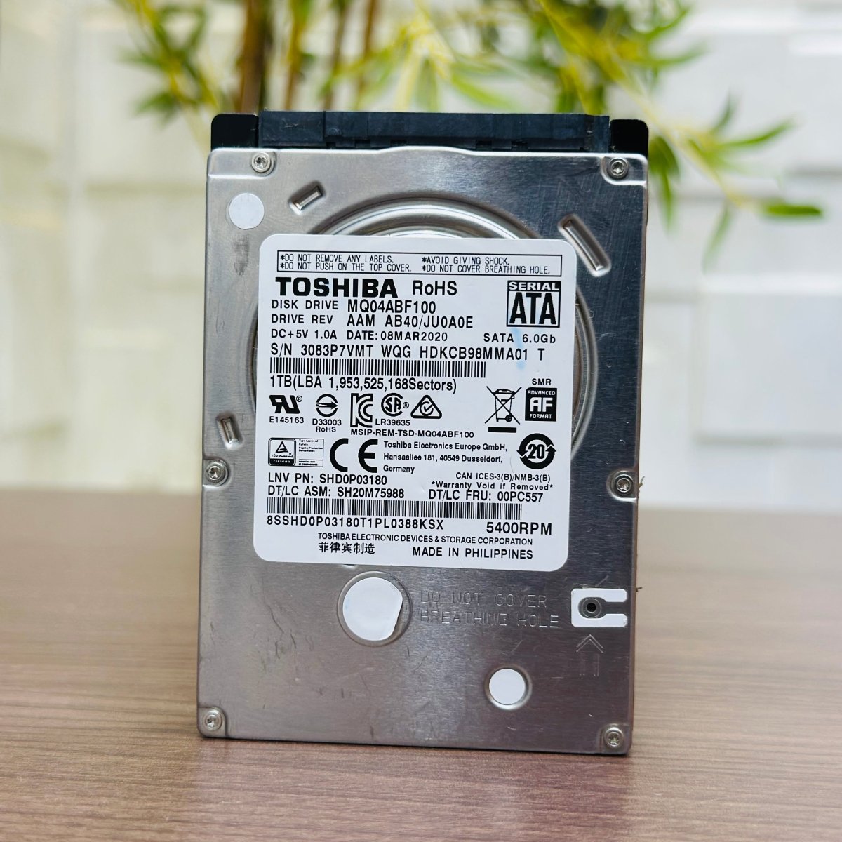 Toshiba 1TB Laptop Internal Hard Disk Drive (HDD) SATA - Slim