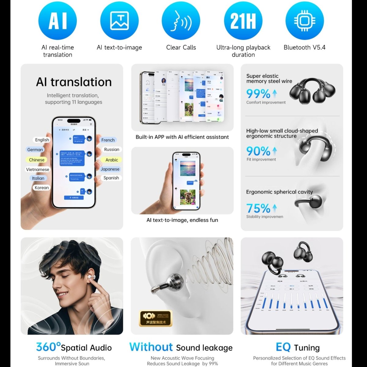 Wiwu Ai301 Multilingual Interpretation Ai Earbuds