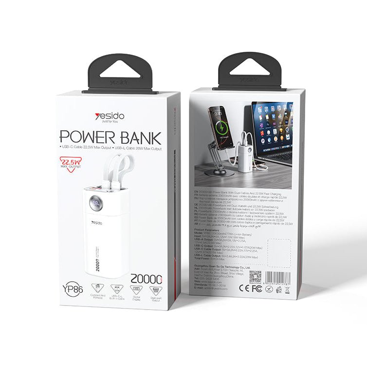 Yesido YP86 20000mAh 22.5W Fast Charging Power Bank