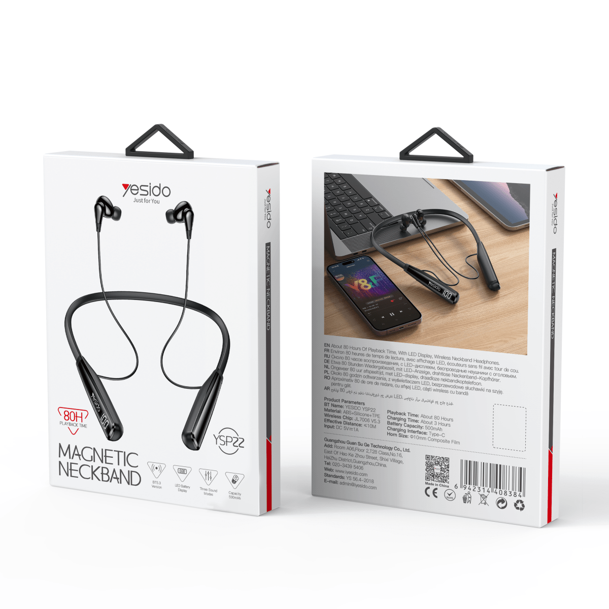 Yesido YSP22 Magnetic Neckband Earphones