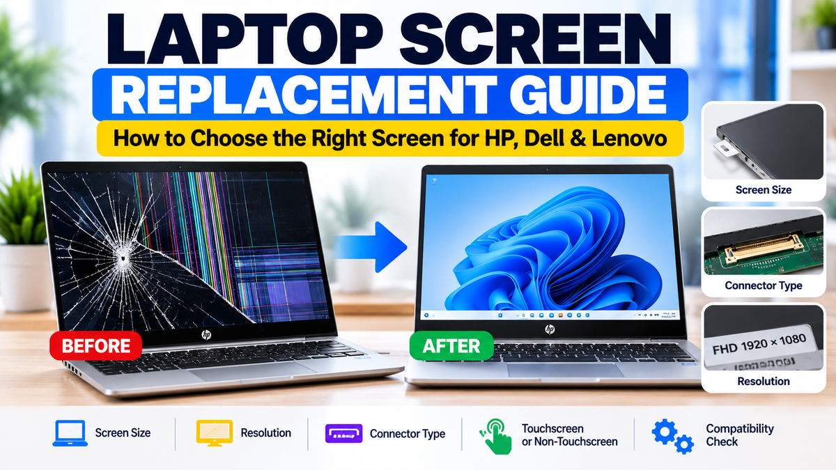 Laptop Screen Replacement in Nigeria: How to Choose the Right Screen for HP, Dell & Lenovo