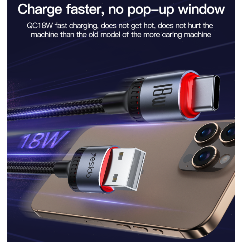 Yesido CA129C USB-A to C Data Cable