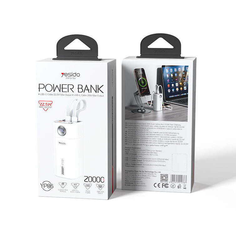 Yesido YP86 20000mAh 22.5W Fast Charging Power Bank