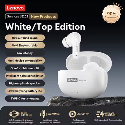 Lenovo Services LE202 True Wireless Bluetooth Earbuds