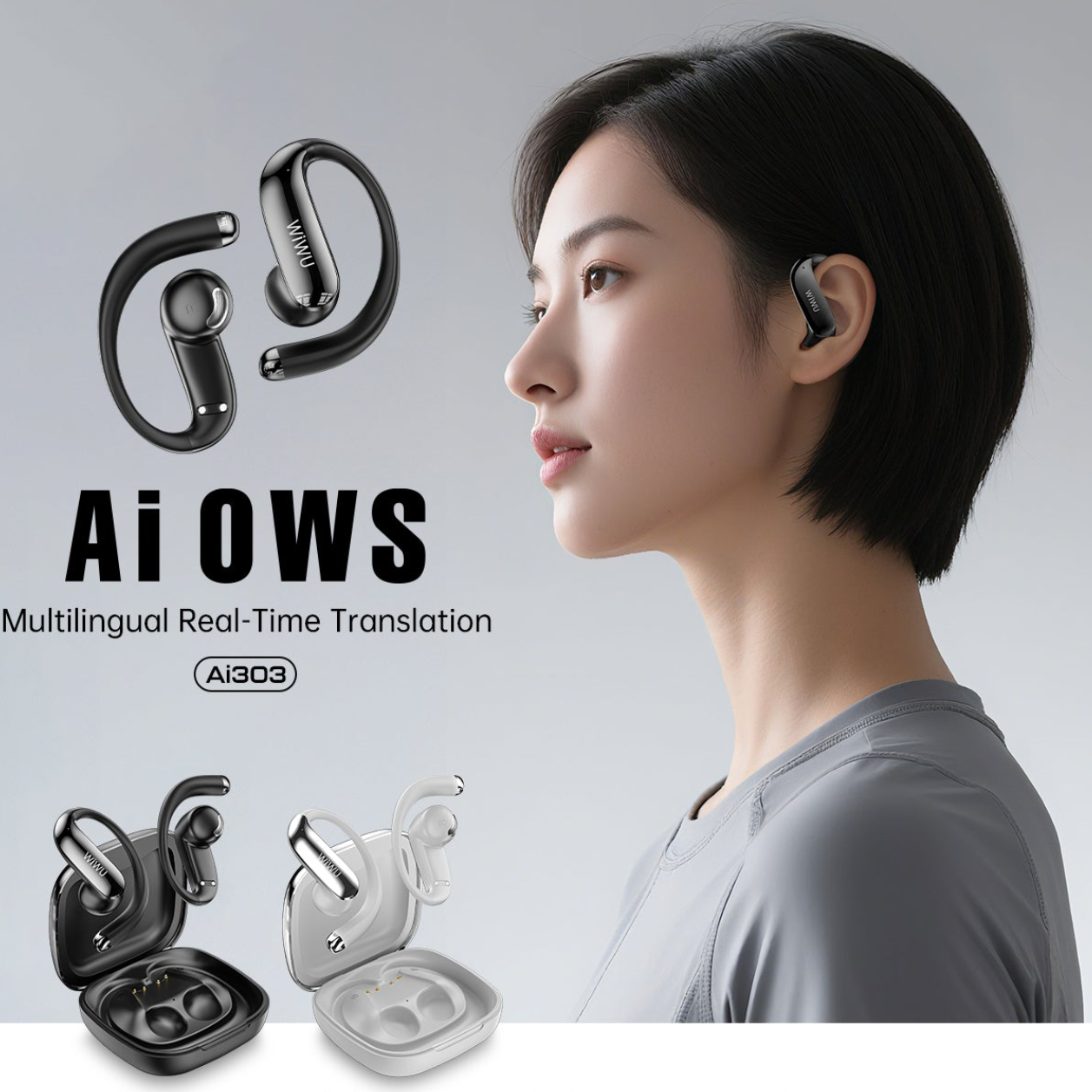 Wiwu Ai303 Multilingual Real-time Translation Wireless Earbuds