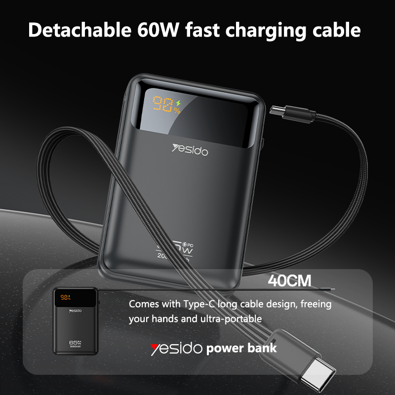 65W Yesido YP97 20,000mAh Laptop Power Bank