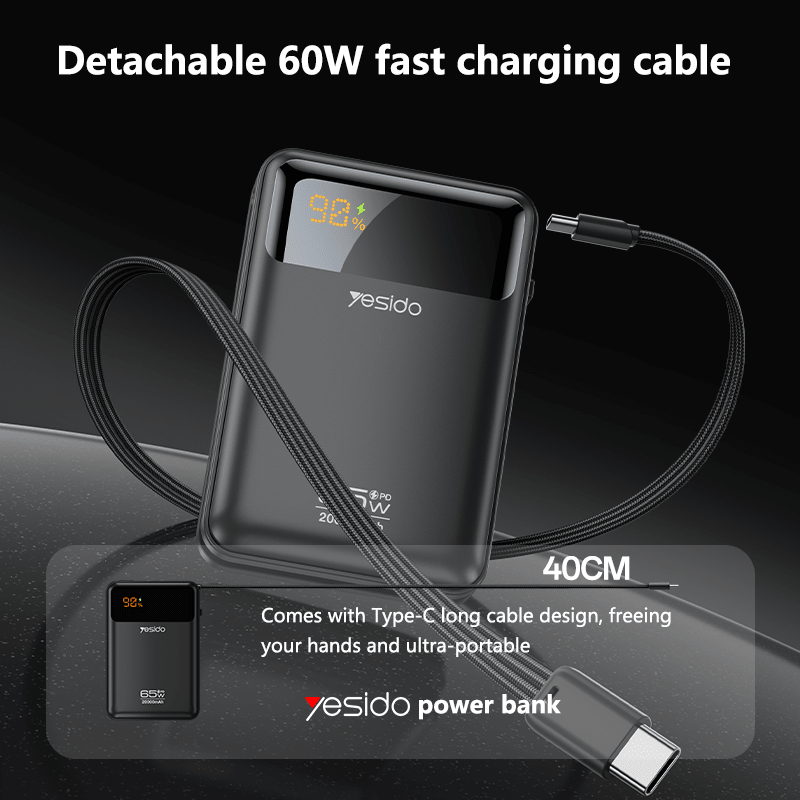 65W Yesido YP97 20,000mAh Laptop Power Bank