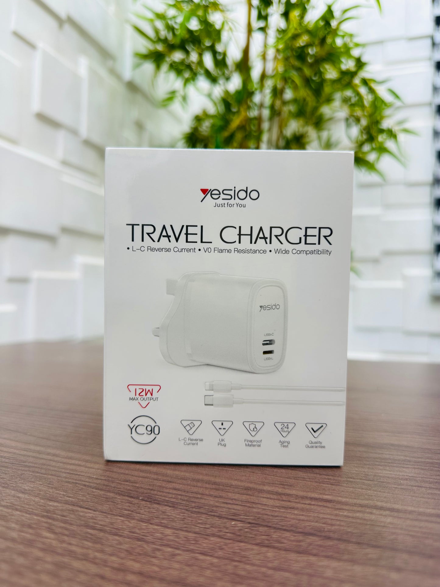 Yesido YC90 12W Travel Charger - USB-C to Lightning