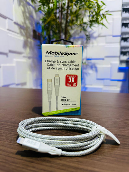 MobileSpec 18W USB-C Charge & Sync Cable