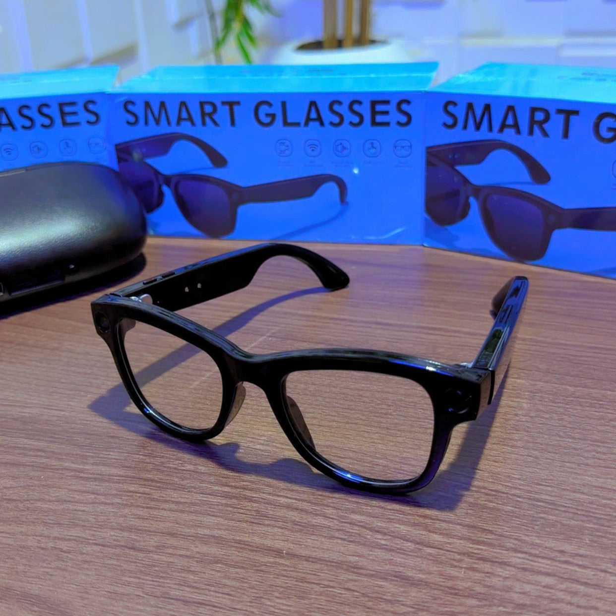 Smart AI Glasses M02 | AI Assistant | HD Camera | Real-Time Translation | Charging Case
