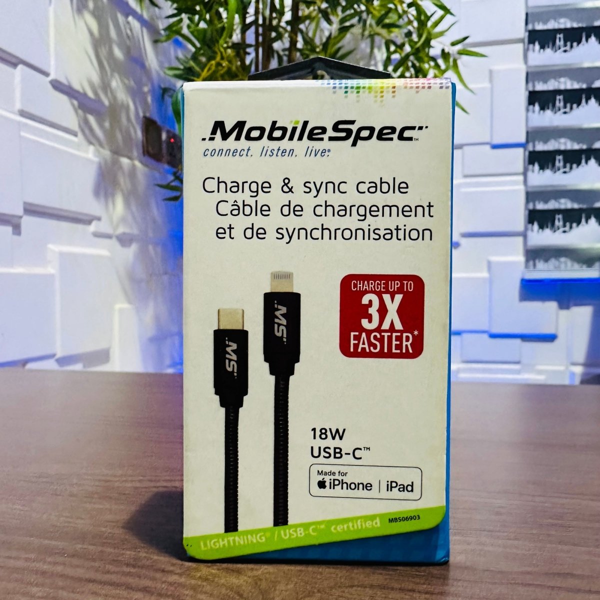 MobileSpec 18W Metallic USB - C Charge & Sync Cable