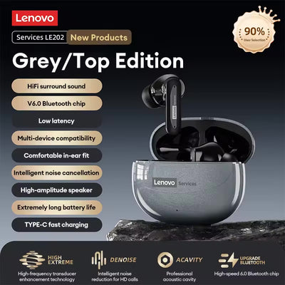 Lenovo Services LE202 True Wireless Bluetooth Earbuds