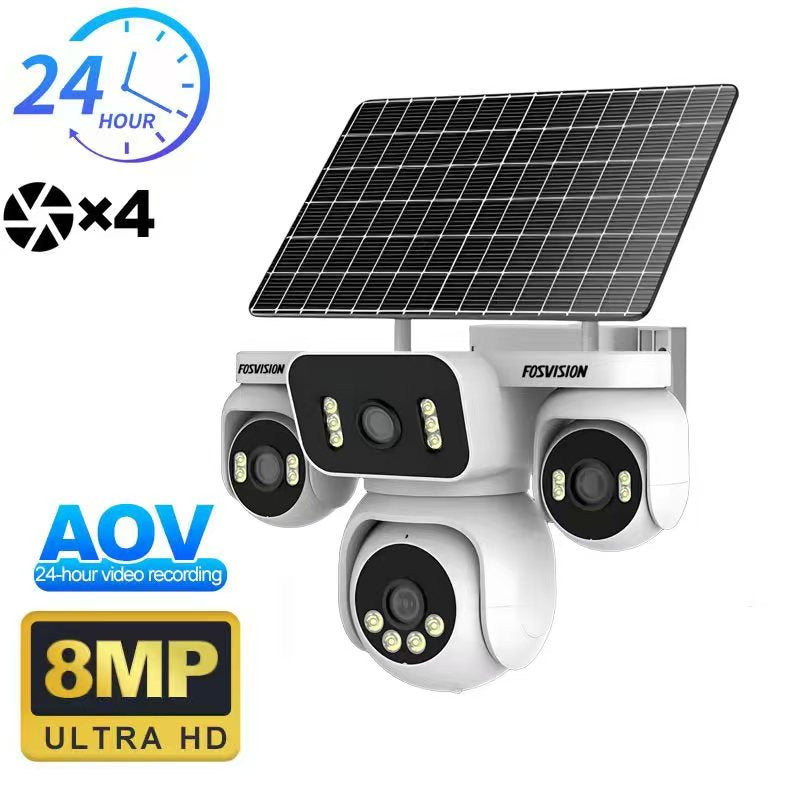 Fosvision FS-HS4K 4-Lens 8MP 4G AOV Solar Security Camera