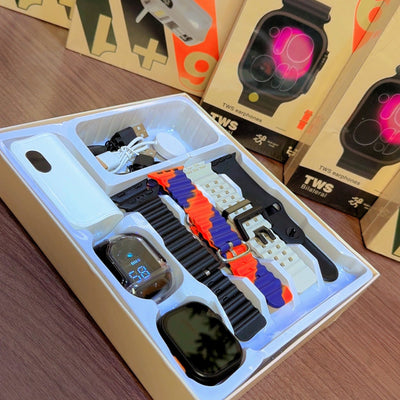 GUS-101 Smart Combo Kit | Smart Watch, Wireless Earbuds & 5000mAh Power Bank