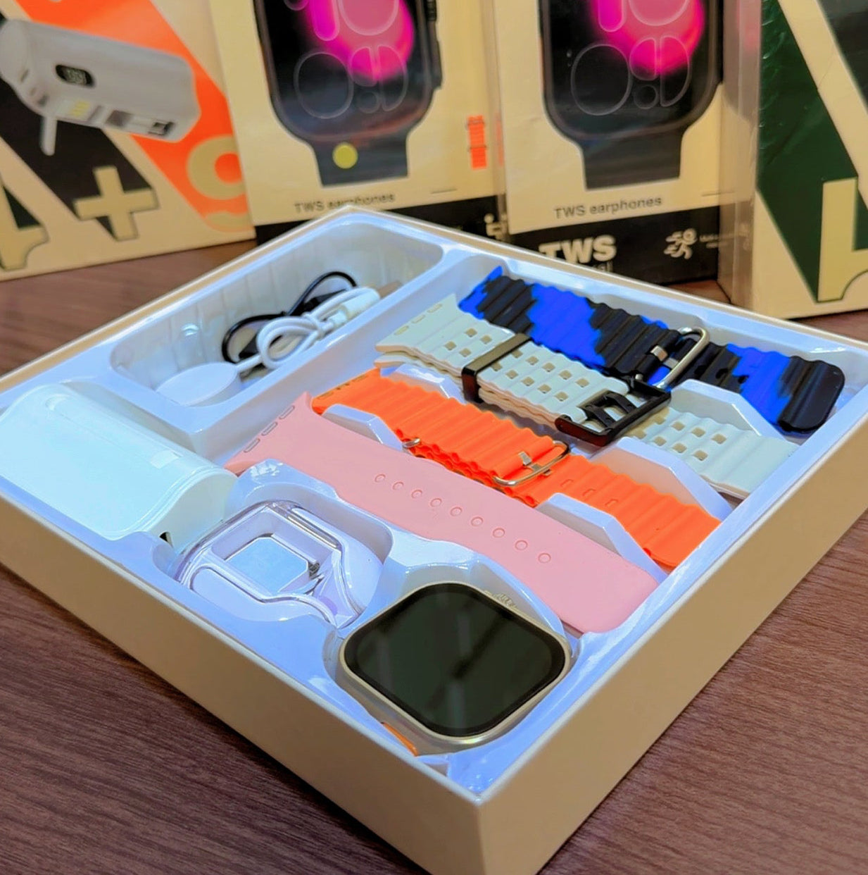 GUS-101 Smart Combo Kit | Smart Watch, Wireless Earbuds & 5000mAh Power Bank