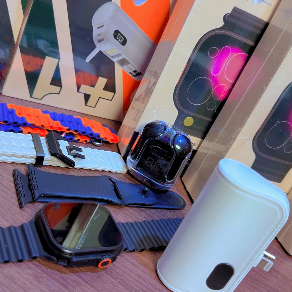 GUS-101 Smart Combo Kit | Smart Watch, Wireless Earbuds & 5000mAh Power Bank