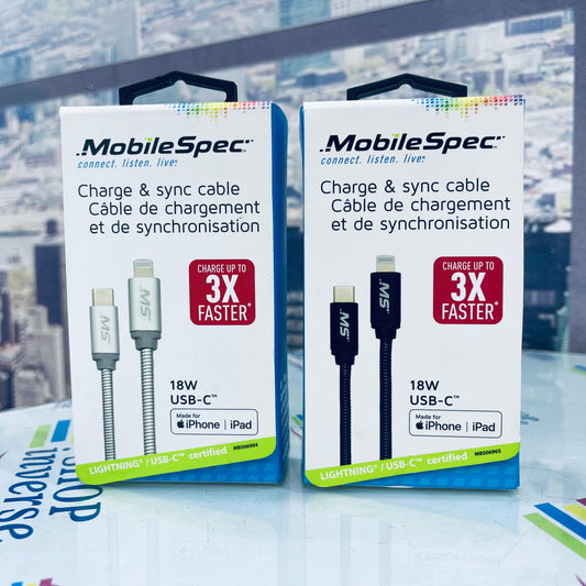 MobileSpec 18W Metallic USB-C Charge & Sync Cable SHOPINVERSE
