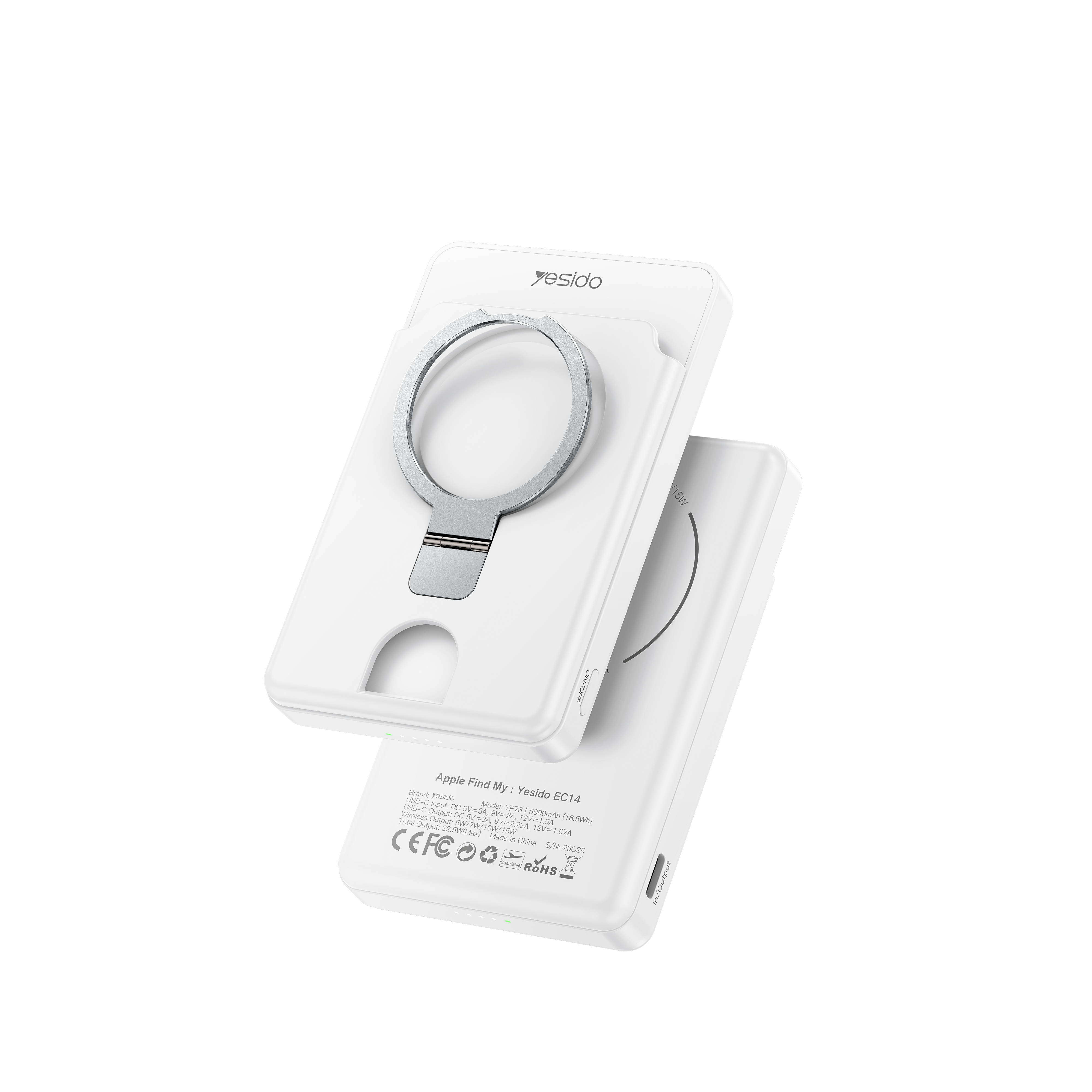 Yesido YP73 5000mAh 15W Magnetic Wireless Power Bank