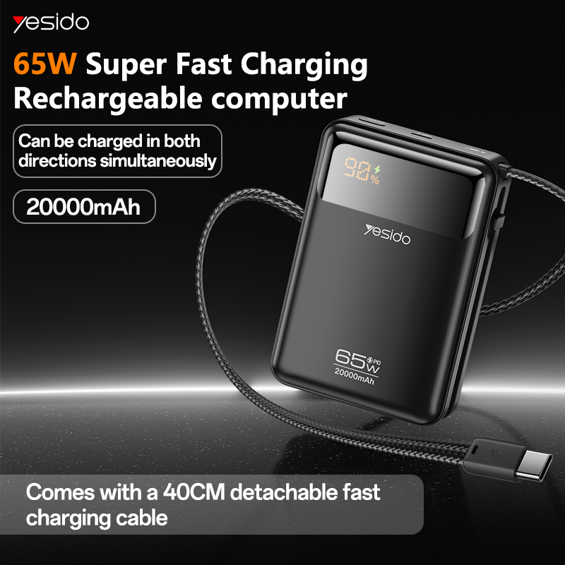 65W Yesido YP97 20,000mAh Laptop Power Bank