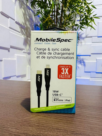 MobileSpec 18W USB - C Charge & Sync Cable