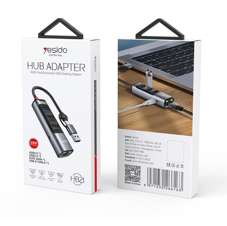 Yesido HB21 RJ45 Multifunction USB Docking Station