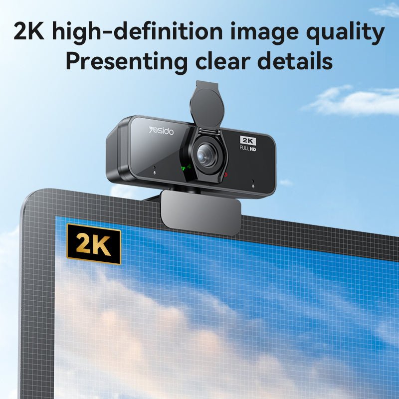 Yesido KM14 2K USB Webcam – Ultra Clear Video - Built - in Mic