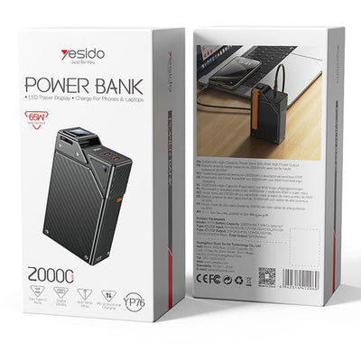 Yesido YP76 20,000mAh 65W Fast Charging Laptop Power Bank